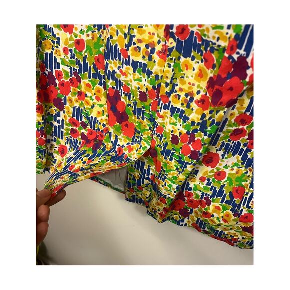 Girls from Savoy for Anthropologie Strapless Mini Floral Retro Dress Lined sz 12 - Picture 5 of 11